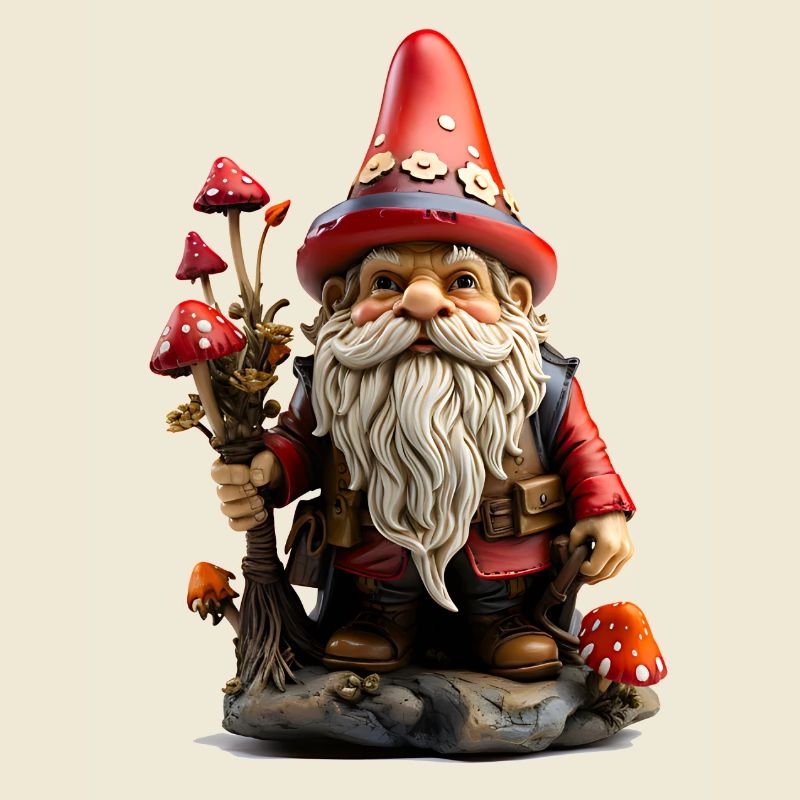 Garden gnome with red cap