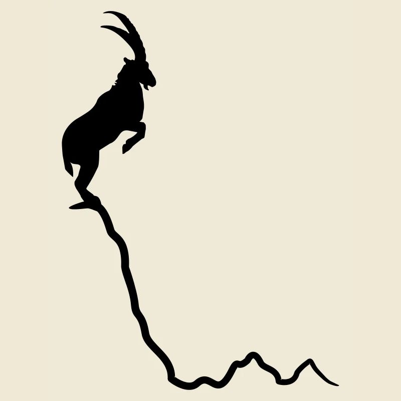 Steinbock am Berg - Gipfel
