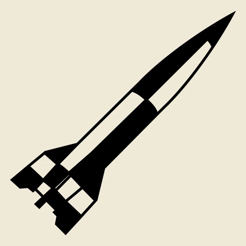A4 Rakete einfarbig schwarz