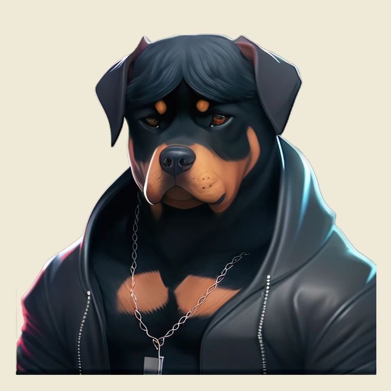 Cool Rottweiler With Chain