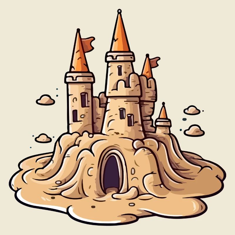 Le château de sable orange