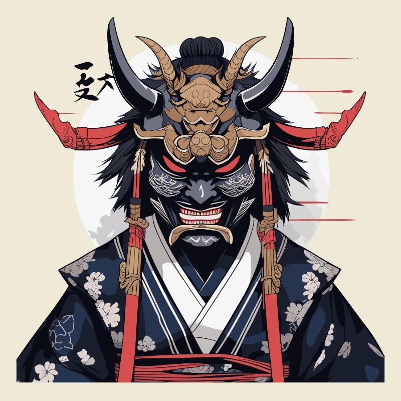 Samurai mit dem blauen Umhang