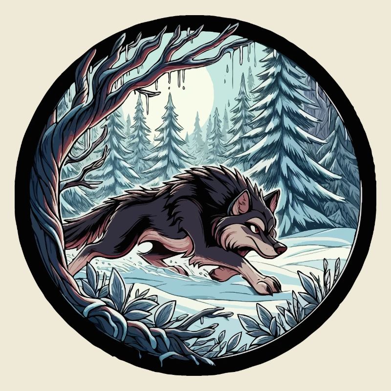Wolf im Schneewald