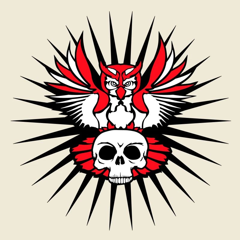 Owl Eagle Owl Cool Skull Skull Halloween Tattoo