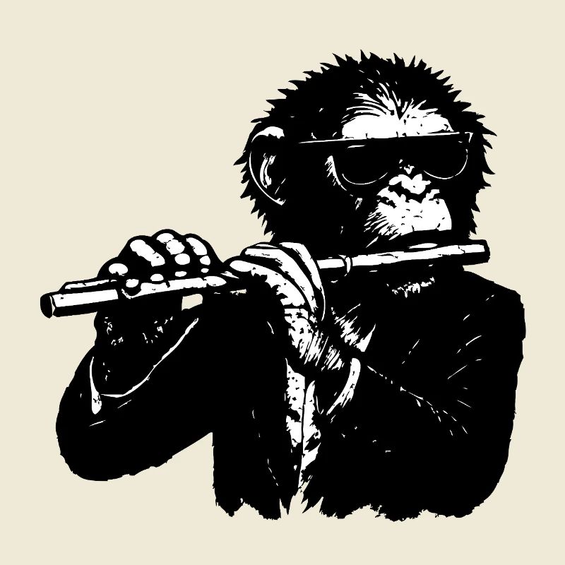 Flutes Monkey in the Monkey Orchestra