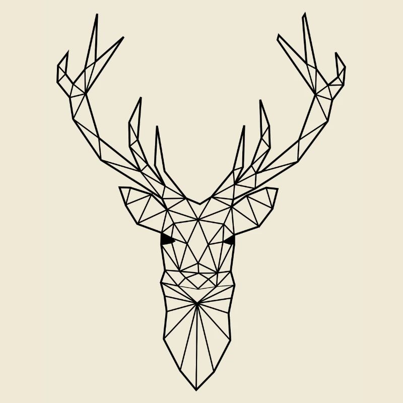 Kunst Hirsch-Bock geometrisch mit großem Geweih