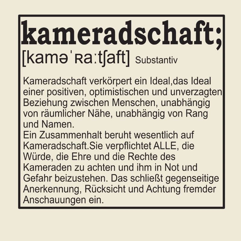 Kameradschaft- Definition - Wörterbuch- Geschenk