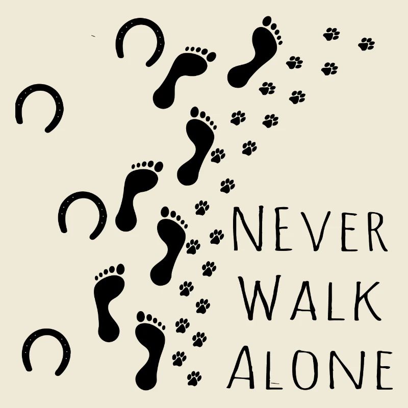 Never Walk Alone Pferd Mensch Hund