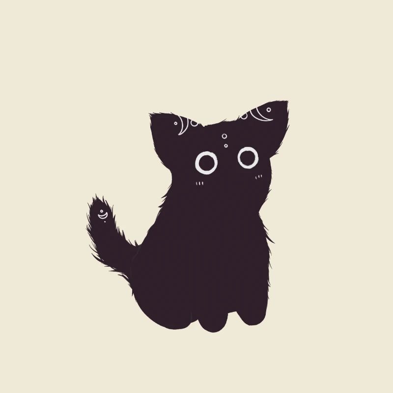 Chat noir mignon