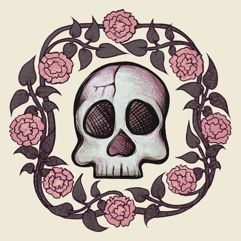 Pretty Spooky Rose Skull