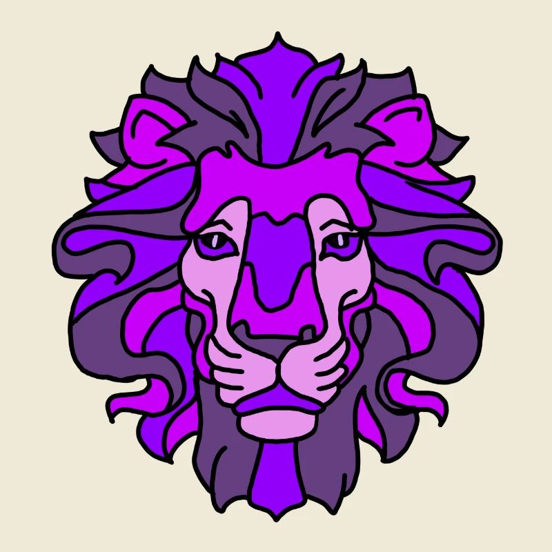 Violettes Löwenmaskendesign