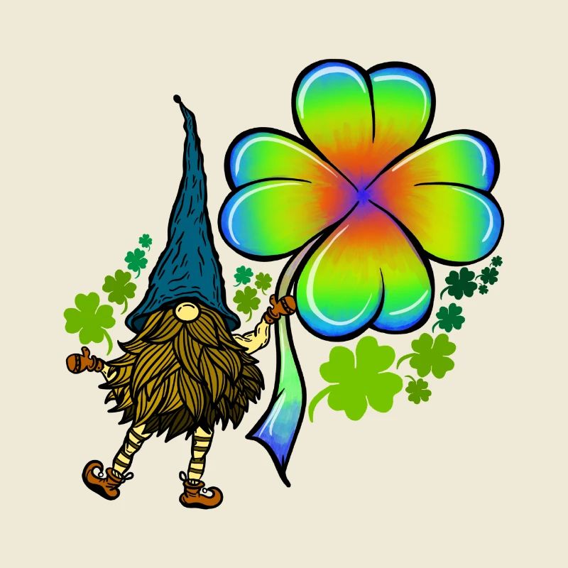 Gnome Tie Dye Kleeblatt Klee St. Patricks Day