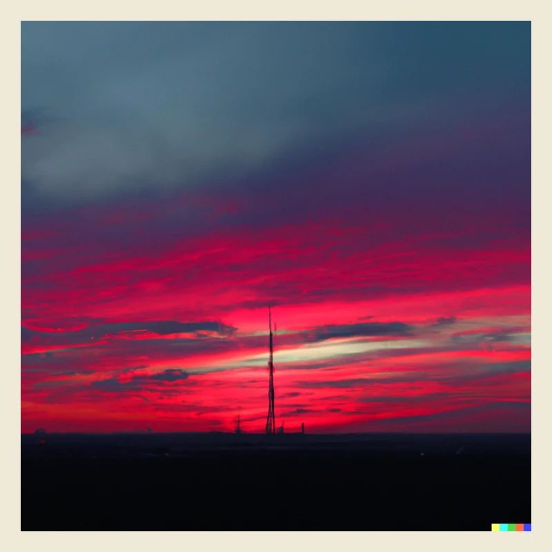 Coucher de soleil au néon