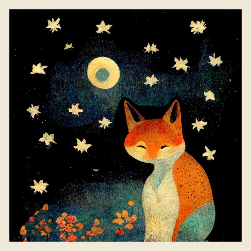 Fuchs im Mondschein
