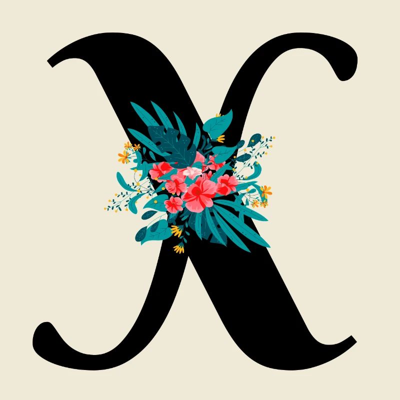 lettre X fleuris