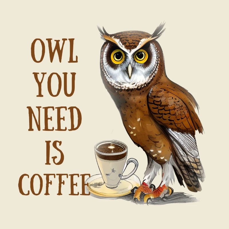 Eule, die Sie brauchen, ist Kaffee