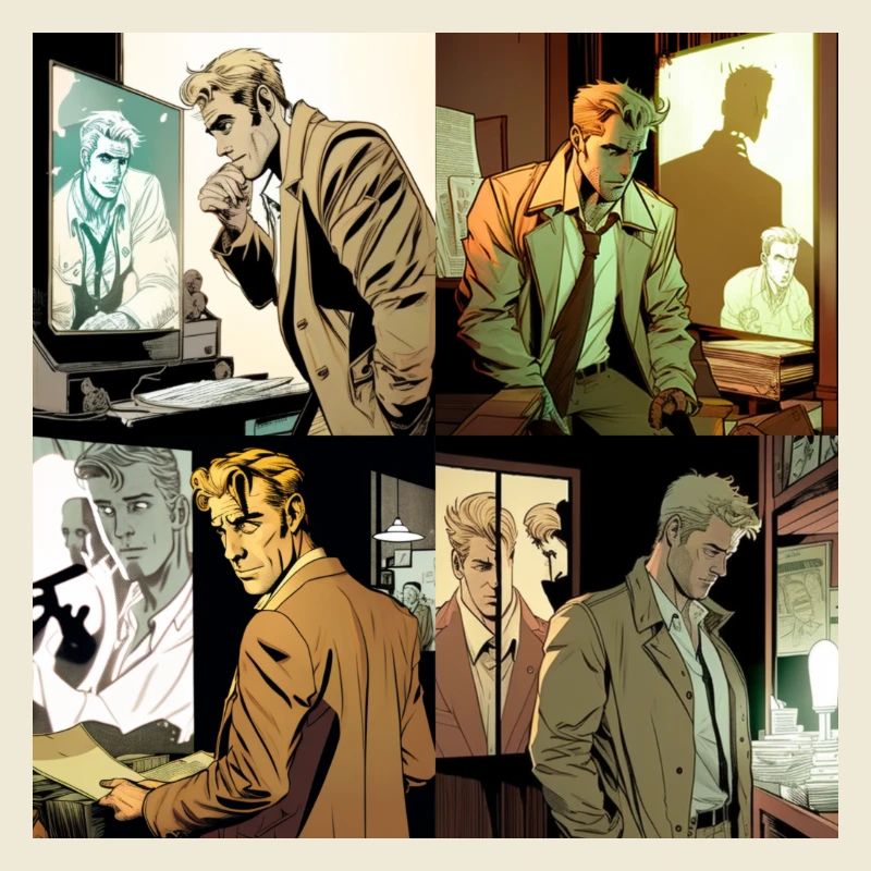 Image comique de John Constantin se faisant espionner