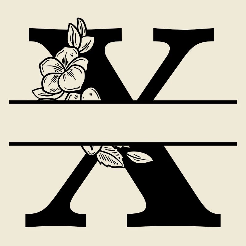 Personalisierter Blumenbuchstabe x