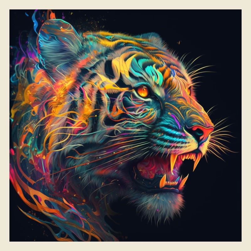 Farbiger Tiger, einzigartiges Design