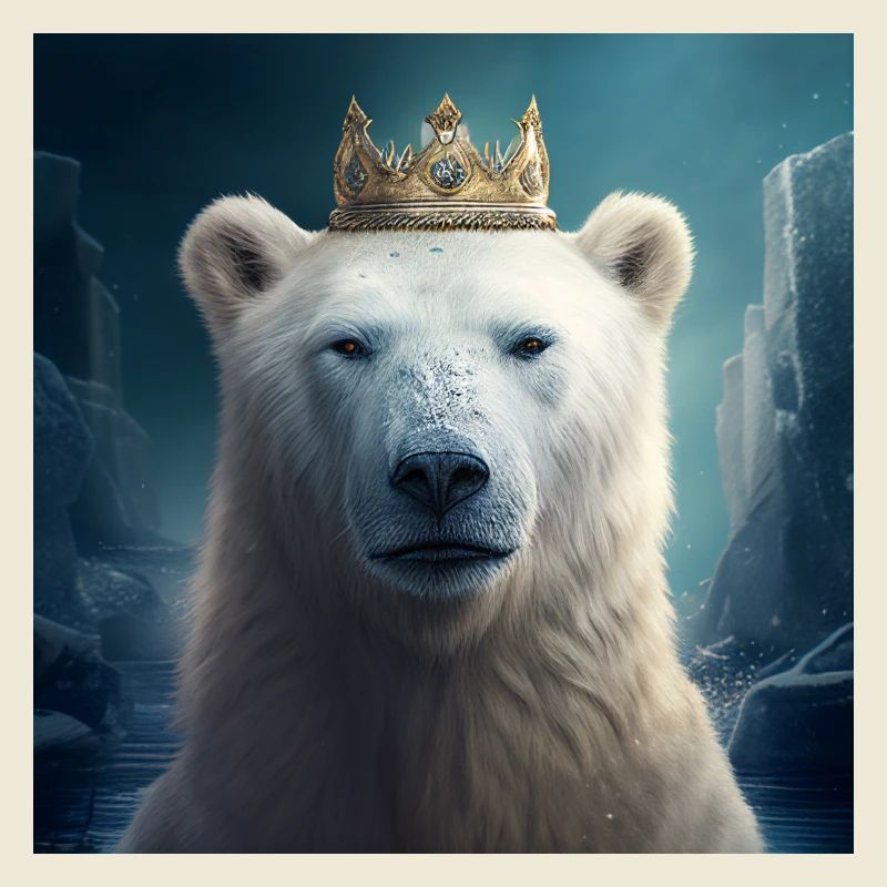 EISBÄR with KRONE, KING, modern art, design