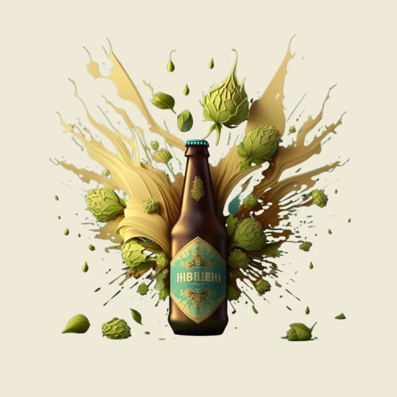 Bierflasche vor Hopfen explosion