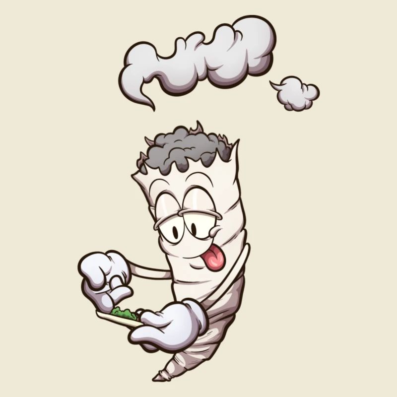 Lustiger Cartoon Joint rollt einen Joint