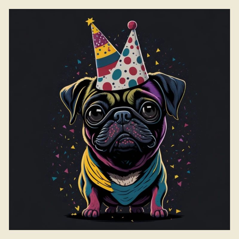 Hund mit Geburtstagshut