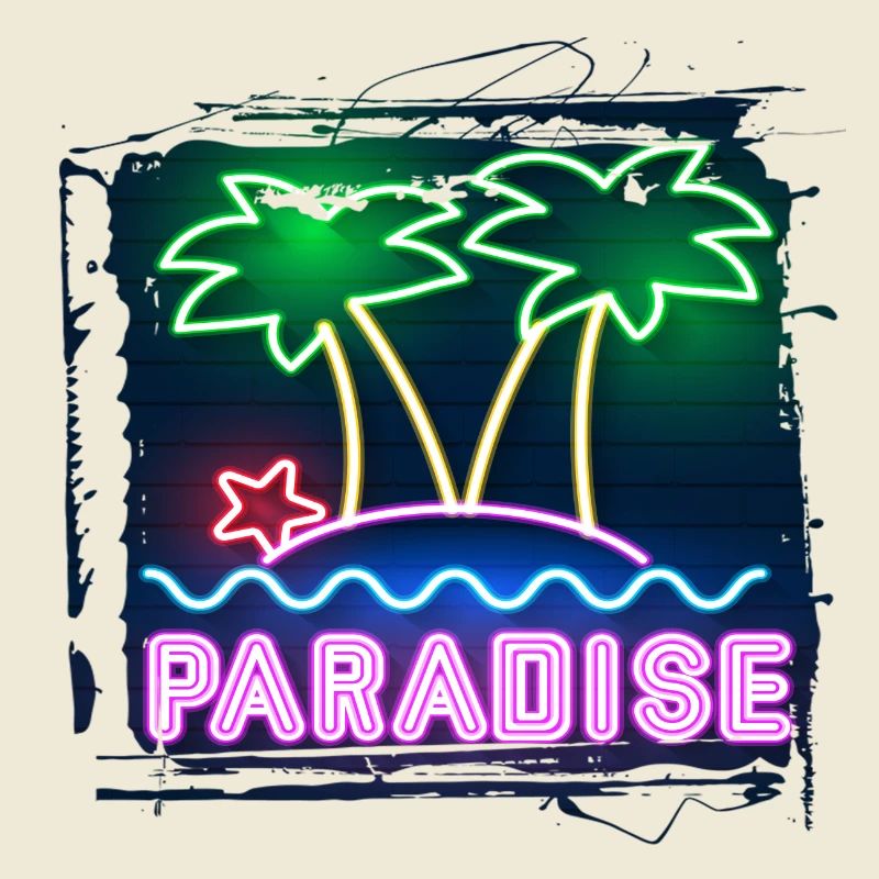summer beach beach retro sea neon light eng