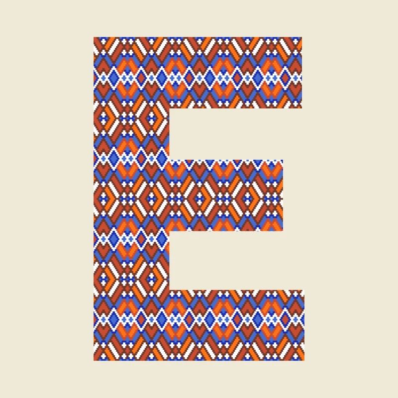 Monogramm Buchstabe E - geometrisches Muster