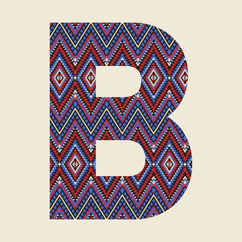 Monogramm Buchstabe B - geometrisches Muster