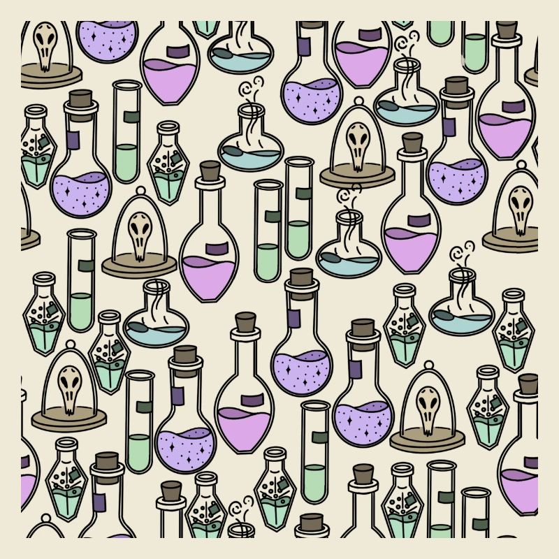 Magic potion bottles pattern