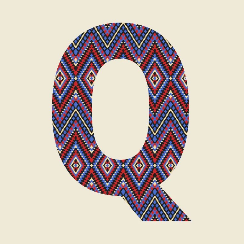 Monogramm Buchstabe Q - geometrisches Muster