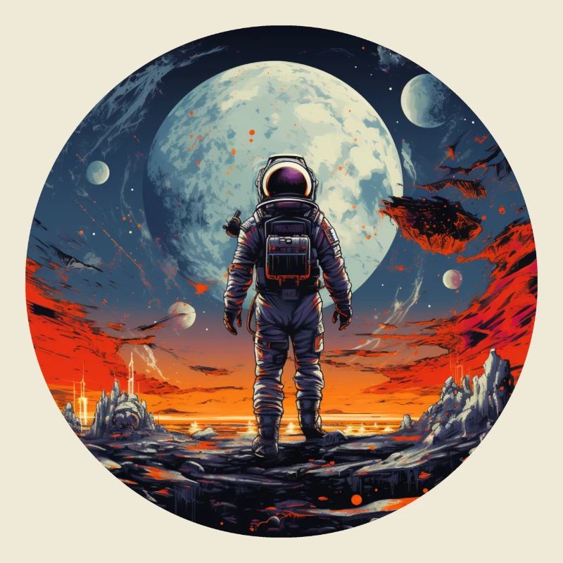 Cool astronaut nerd design at the spacewalk