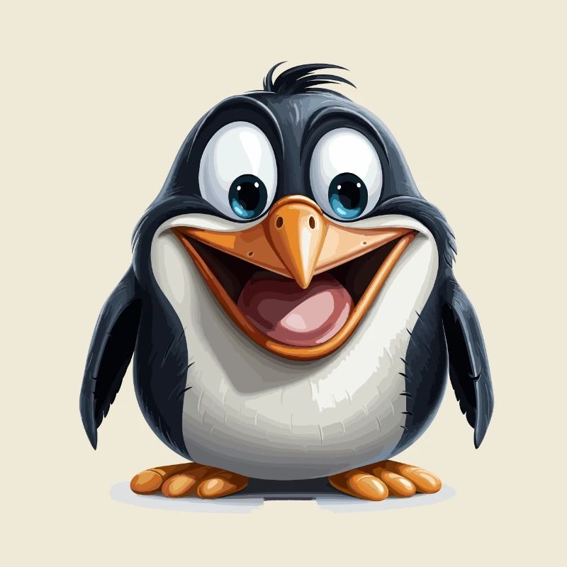 der Cartoon-Pinguin