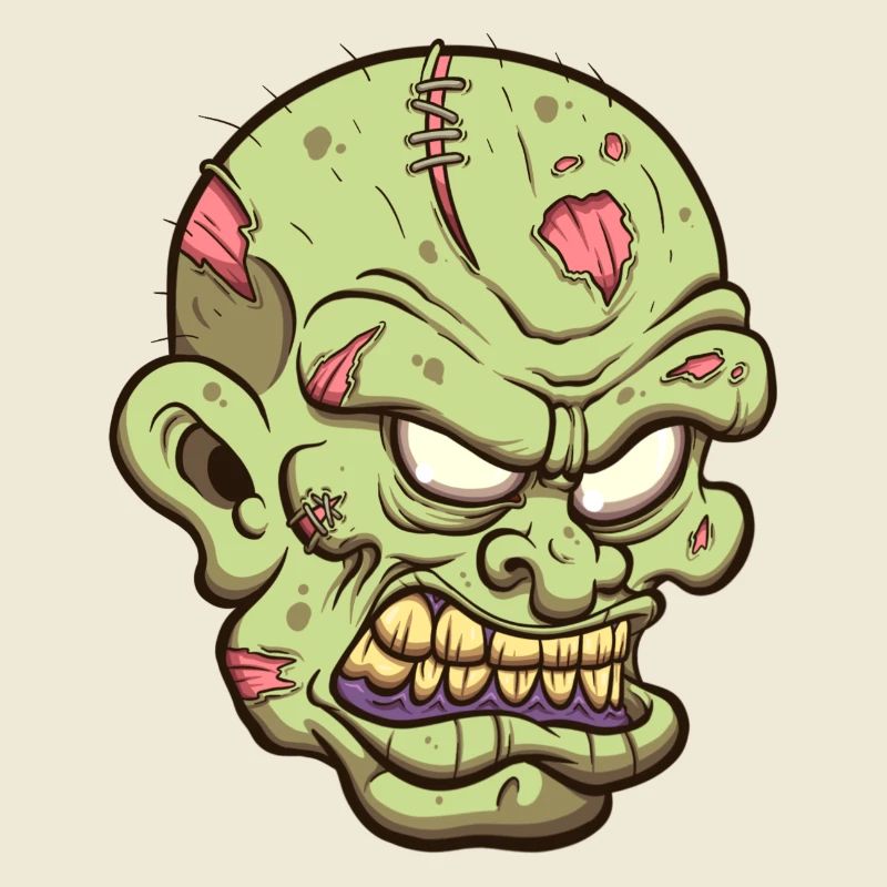 Angry Zombie Head