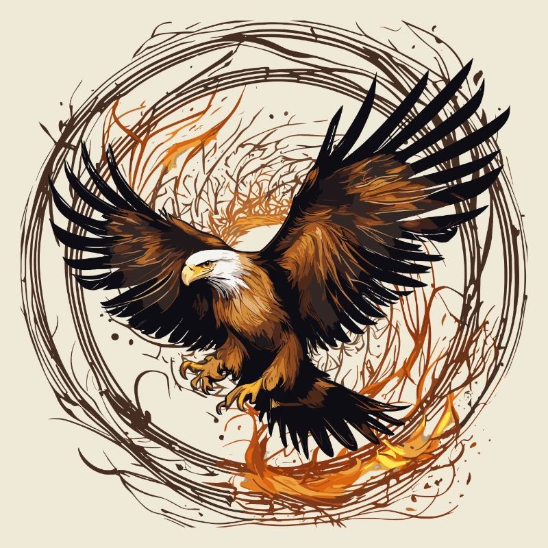Adler im Feuerring