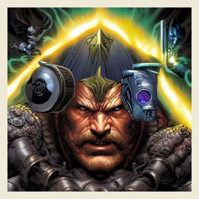 Harter Techno-Krieger mit Gadgets