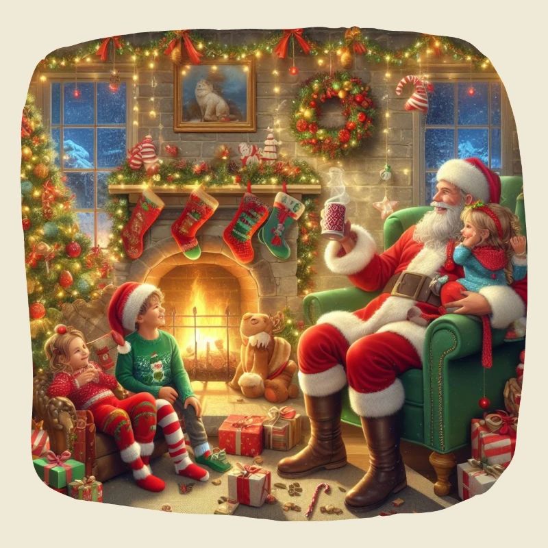 Weihnachtsmann Weihnachtsbaum Geschenke Heiligabend Abendessen Oblate