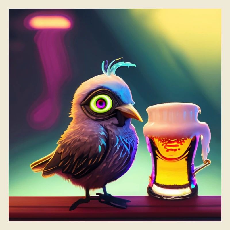 with a beer
