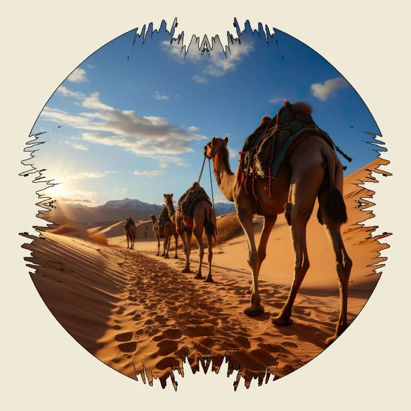 Travel with a camel caravan