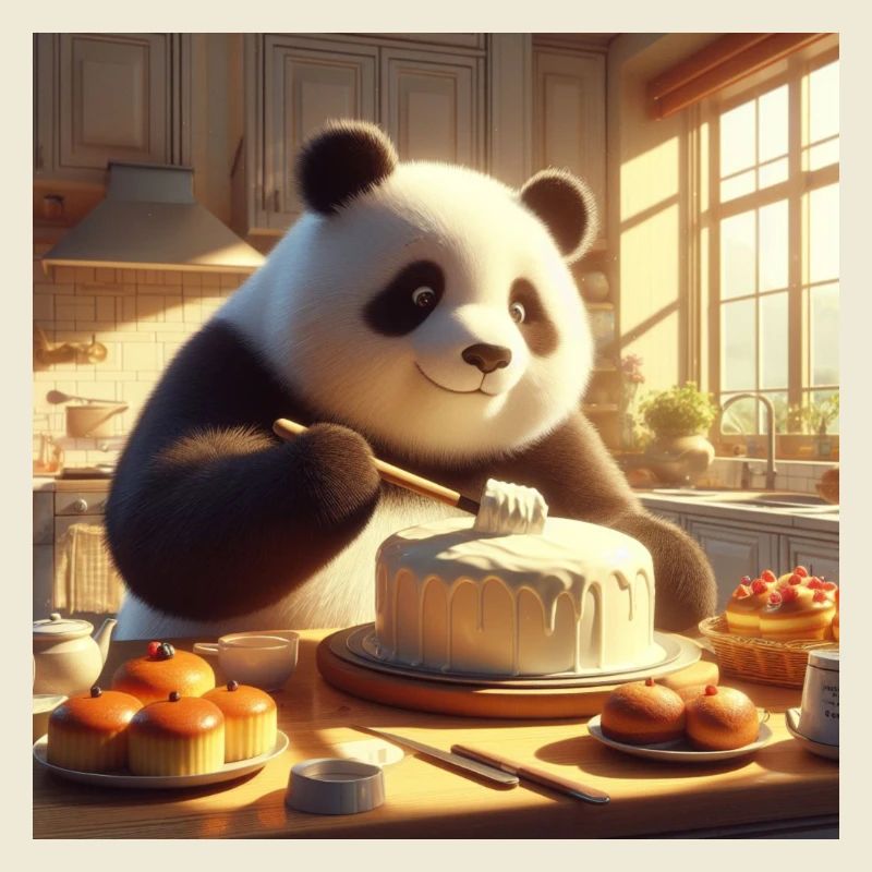 Panda is cooking