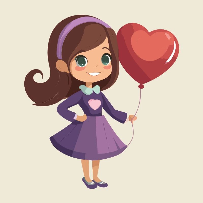 Süßes Mädchen mit Herzballon