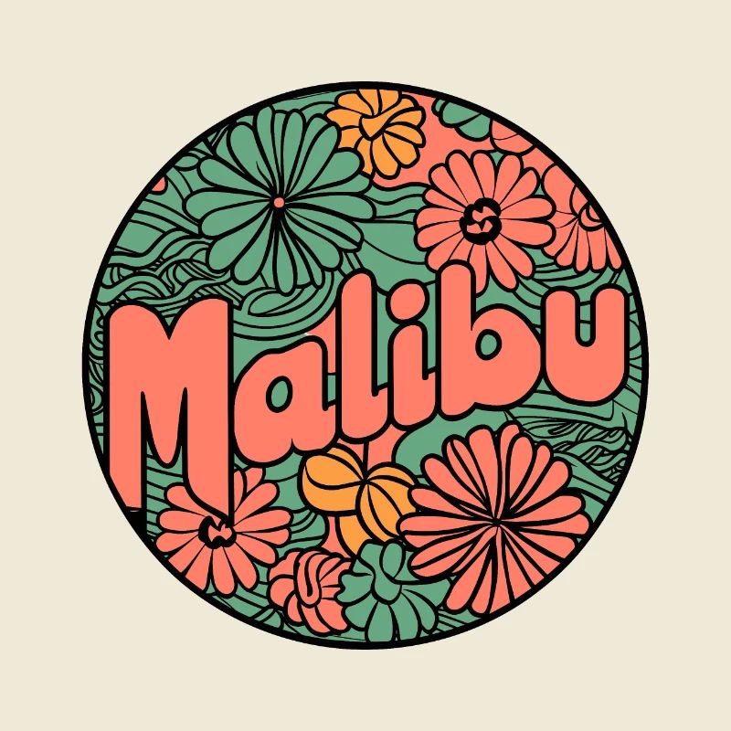 Malibu Surfy Psychedelic Groovy Design