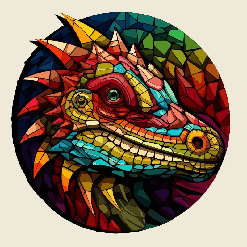 Abstrakte Eidechse - Geometrisches Design
