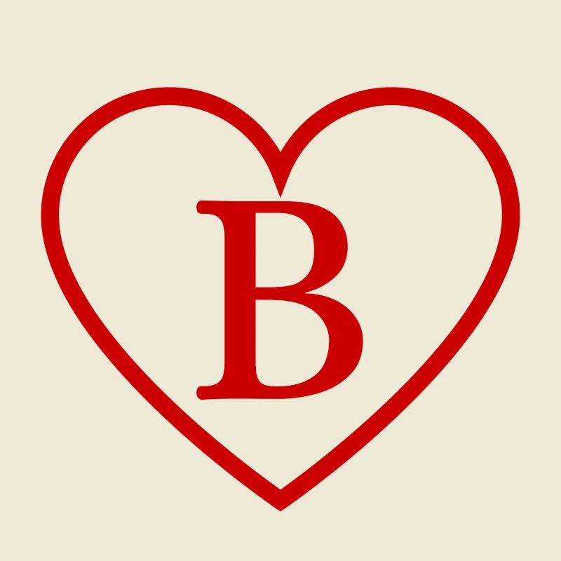 Buchstabe b rotes Herz