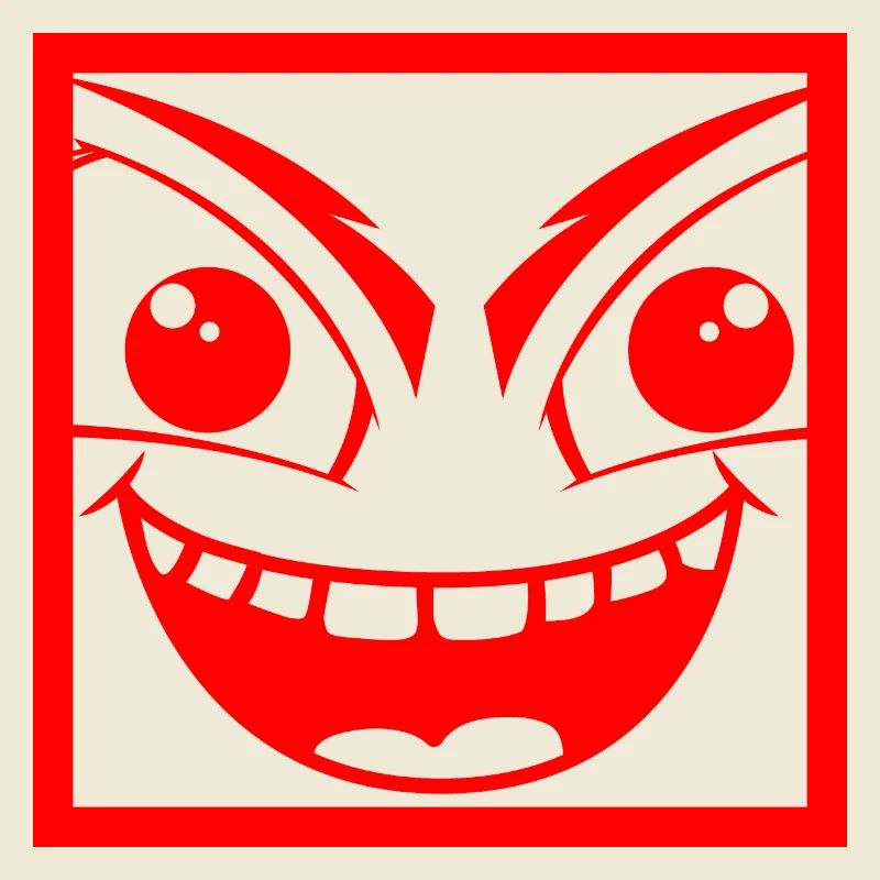 Mischievous monster with human face