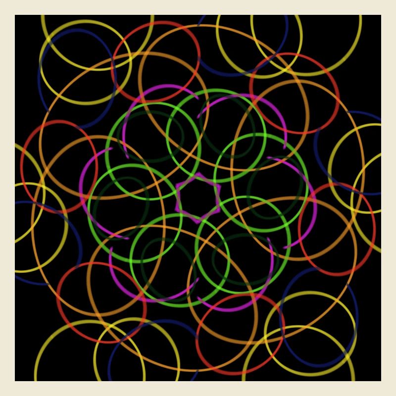 Circles on a black background