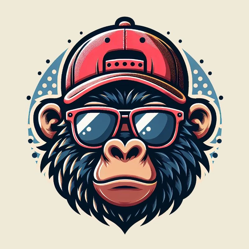 Gorille avec Basecap et lunettes de soleil