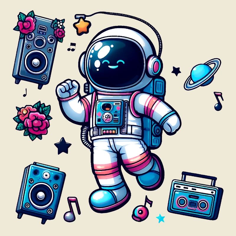 Astronaut Fan De Danse Et De L'Espace