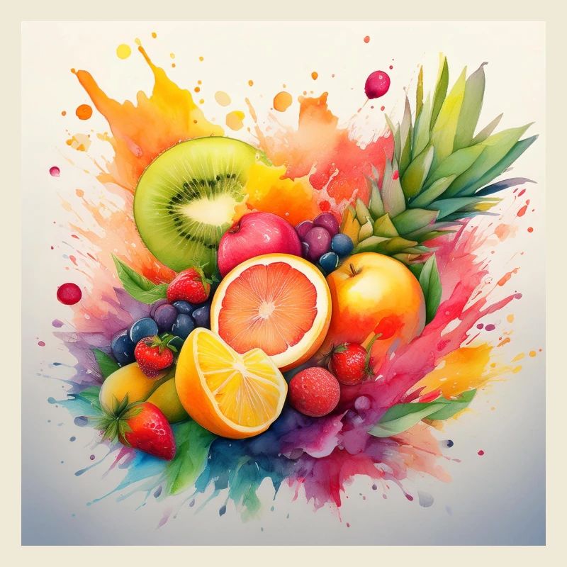 Vibrant Fruit Splash Art